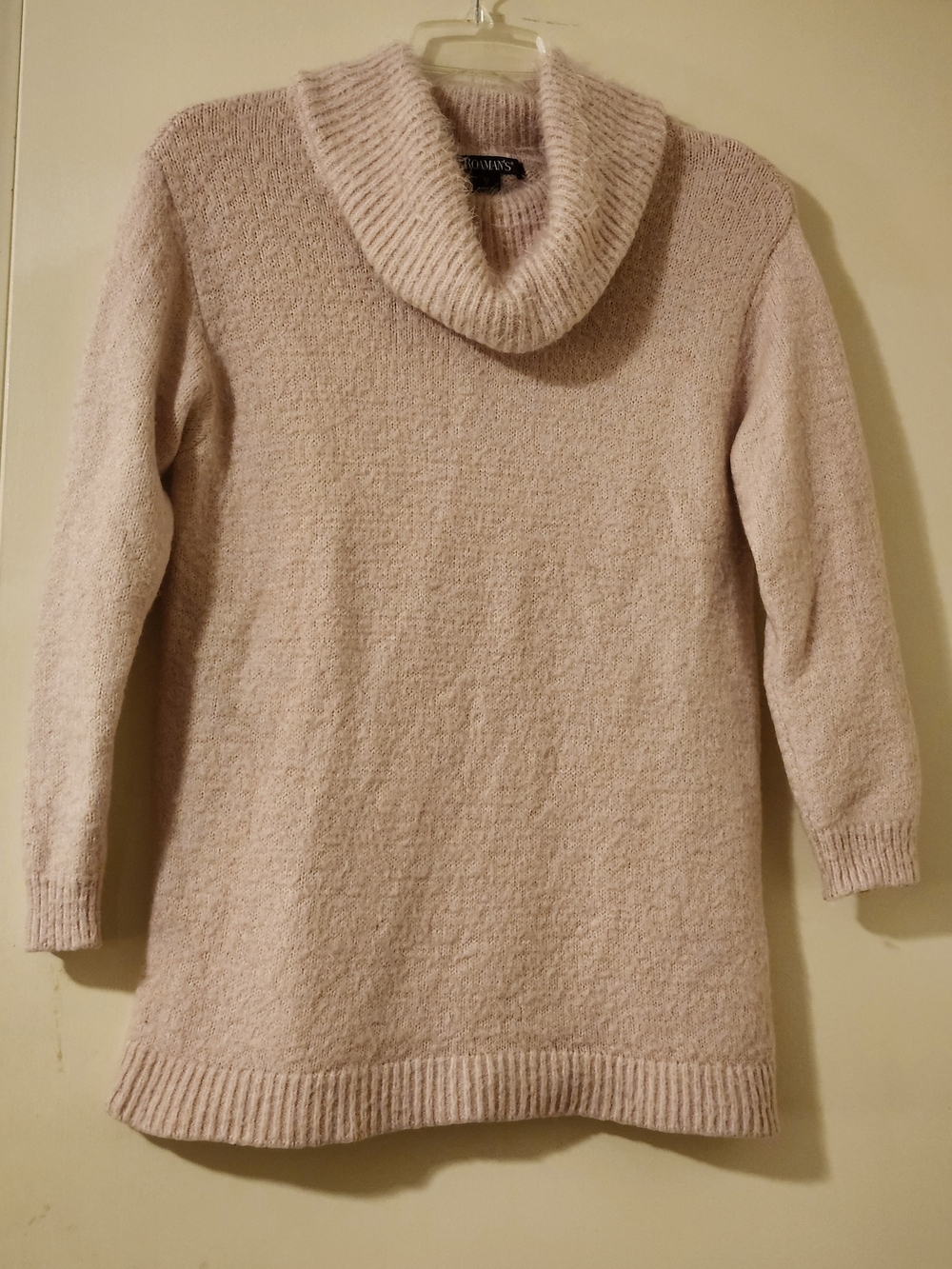 Roaman's Cozy Cabincore Pink Cowl Neck Long Sleeve Sweater - Soft Knit 12